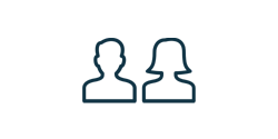 Ein einfaches Icon mit zwei Personen, steht für die Verfügbarkeit des sharetoo Autoabos auch für Jungfahrer ab 18+.