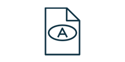 Illustration eines Dokuments mit einem A-Symbol, steht für die im Abo inkludierte Autobahnvignette.