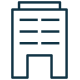 Symbol eines Bürogebäudes oder Unternehmensstandortes, symbolisiert die Verfügbarkeit der Gehaltsumwandlung für dich als Arbeitgeber*in.