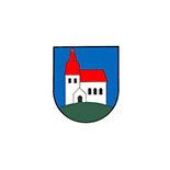 Logo der Gemeinde Donnerskirchen mit einer Kirche mit rotem Dach