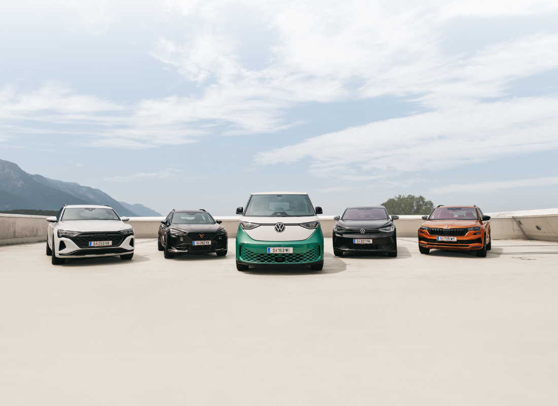 fünf Autos der Volkswagen Knnzernwagen