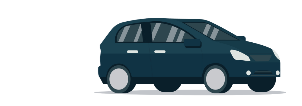 Illustriertes Auto in Dunkelblau