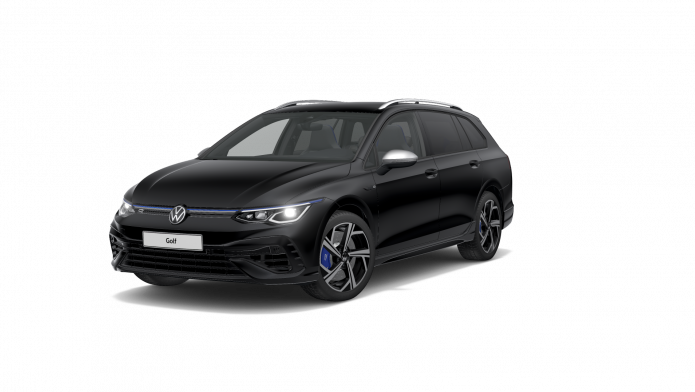 Schwarzer VW Golf in drei-viertel Ansicht