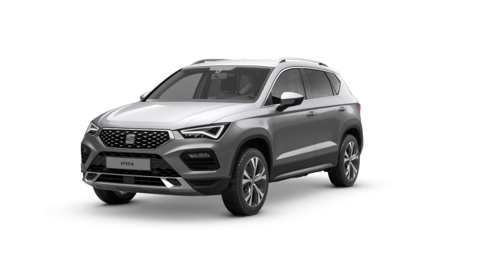 Dunkler SEAT Ateca in drei-viertel Ansicht
